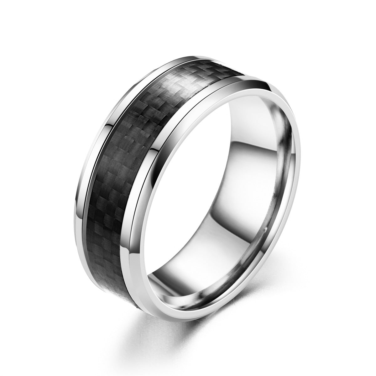 Wholesale Titanium steel inlaid carbon fiber non-fading ring